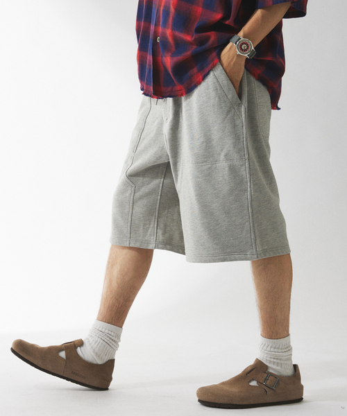 JOURNAL STANDARD relume(ジャーナルスタンダード レリューム)の「コンパクトループ ダブル ニー スウェットショーツ(その他パンツ・メンズ・アイボリー/ライトグレー/ブラックミックス・MEDIUM/LARGE)」の6枚目の写真