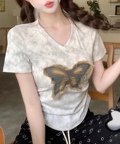 セール】バタフライ半袖ちびTシャツ（Tシャツ/カットソー）｜SpRay
