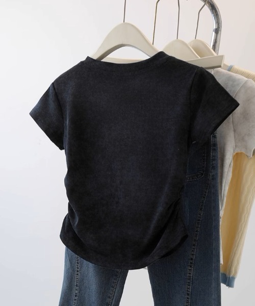 .KOM(ドットコム)の「A'GEM/9 × .kom 『.KOM/ドットケーオーエム』 /蝶ギャザーTシャツ(Tシャツ/カットソー・レディース・ホワイト/ブラック・M)」の10枚目の写真