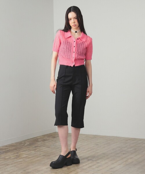 Ray BEAMS（レイビームス）の「シャギー メッシュ ポロ カーディガン（ニット/セーター・レディース・オフホワイト/レッド系その他・ONE SIZE）」の12枚目の写真