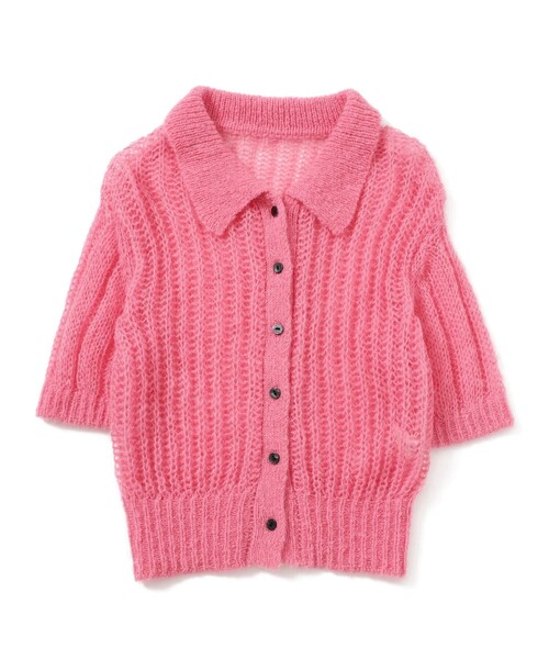 Ray BEAMS（レイビームス）の「シャギー メッシュ ポロ カーディガン（ニット/セーター・レディース・オフホワイト/レッド系その他・ONE SIZE）」の16枚目の写真