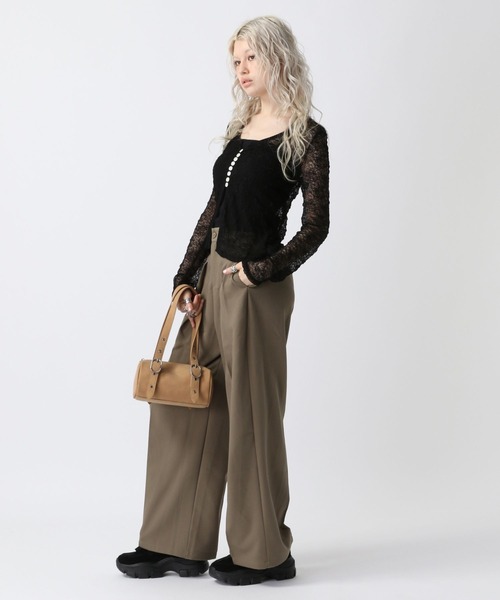 FOREVER 21(フォーエバー トゥエンティーワン)の「【2025SS】タックスラックス(スラックス・レディース・ブラック/ベージュ・MEDIUM/SMALL)」の6枚目の写真