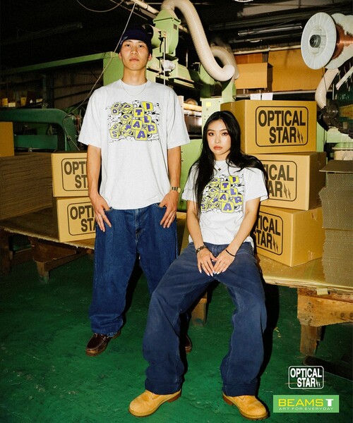 BEAMS T（ビームスティー）の「OPTICALSTAR / T-SHIRT②（Tシャツ/カットソー・メンズ・ライトグレー・L/M/S/XL/XS）」の2枚目の写真