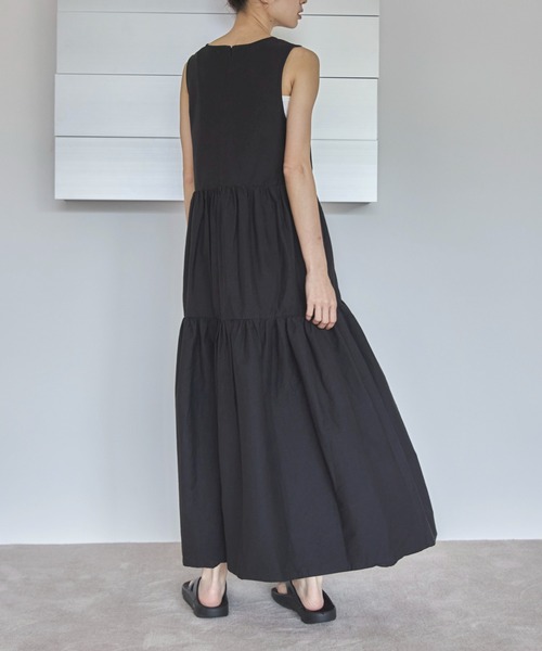 超美品チャコットティアードタフタワンピース DSC / チェック刺繍ティアードワンピース DRESS Night STORE