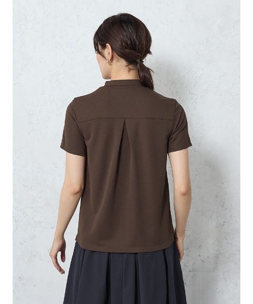 値下　美品　45Ｒノースリーブポロシャツ ブラウン サイズＦ 値下 美品 45Rノースリーブポロシャツ ブラウン サイズF 値下