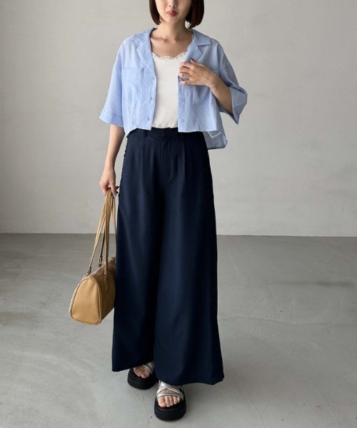 archives（アルシーヴ）の「カップ付レーストリミングタンクトップ（タンクトップ・レディース・オフホワイト/ブラック・MEDIUM）」の10枚目の写真