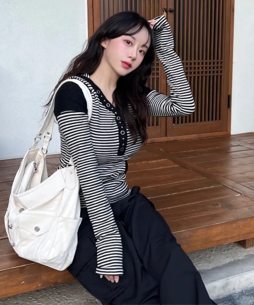 ILLIGO(イリゴ)の「◇ILLIGO◇トートバッグ TRUCKER TOTE BAG(ショルダーバッグ・レディース・ブラック/ホワイト・FREE)」の19枚目の写真