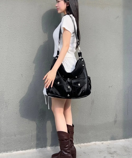 ILLIGO(イリゴ)の「◇ILLIGO◇トートバッグ TRUCKER TOTE BAG(ショルダーバッグ・レディース・ブラック/ホワイト・FREE)」の17枚目の写真