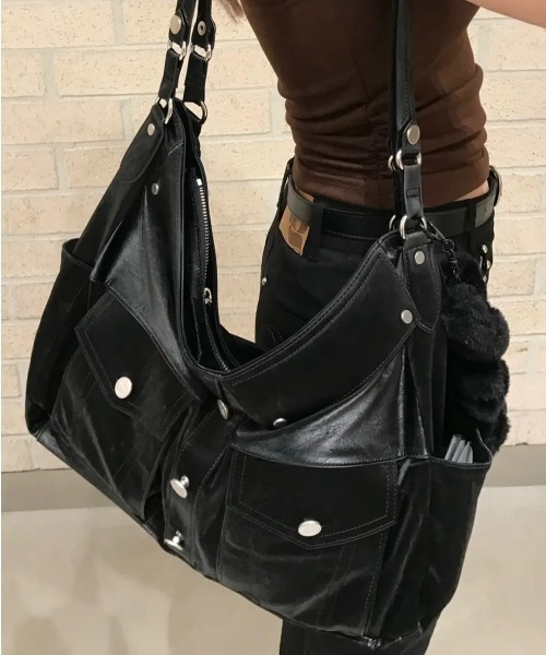 ILLIGO(イリゴ)の「◇ILLIGO◇トートバッグ TRUCKER TOTE BAG(ショルダーバッグ・レディース・ブラック/ホワイト・FREE)」の10枚目の写真