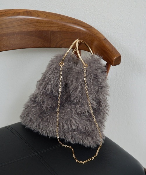 GALLARDAGALANTE（ガリャルダガランテ）の「【2.718】エコファーリングバッグ（トートバッグ・レディース・ホワイト系その他/ブラウン/グレー・FREE）」の3枚目の写真