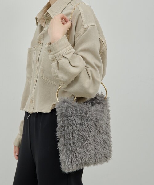 GALLARDAGALANTE（ガリャルダガランテ）の「【2.718】エコファーリングバッグ（トートバッグ・レディース・ホワイト系その他/ブラウン/グレー・FREE）」の21枚目の写真