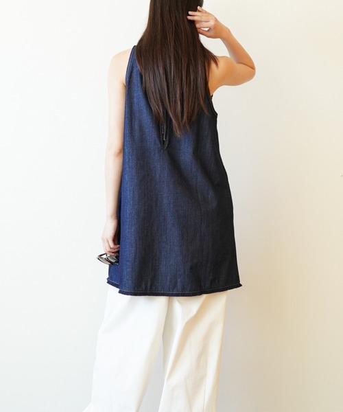 gossip！ロサンゼルス（ゴシップロサンゼルス）の「バックオープン アメスリデニムミニ丈ワンピース（ワンピース・レディース・ネイビー・FREE）」の10枚目の写真