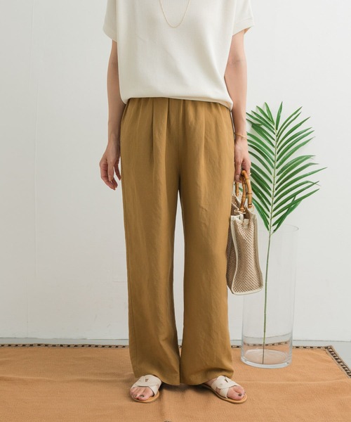 URBAN RESEARCH DOORS(アーバンリサーチドアーズ)の「リネン混イージーパンツ(その他パンツ・レディース・ブルー/ネイビー/ライトベージュ/キャメル・MEDIUM)」の4枚目の写真