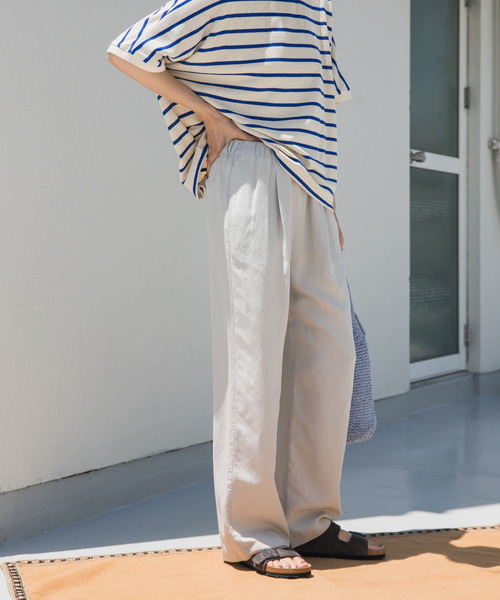 URBAN RESEARCH DOORS(アーバンリサーチドアーズ)の「リネン混イージーパンツ(その他パンツ・レディース・ブルー/ネイビー/ライトベージュ/キャメル・MEDIUM)」の22枚目の写真