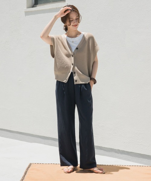 新品タグ付◆ GREIGE  DOORS リネン混イージーパンツ アーバンリサーチ ドアーズ URBAN RESEARCH DOORS リネン混