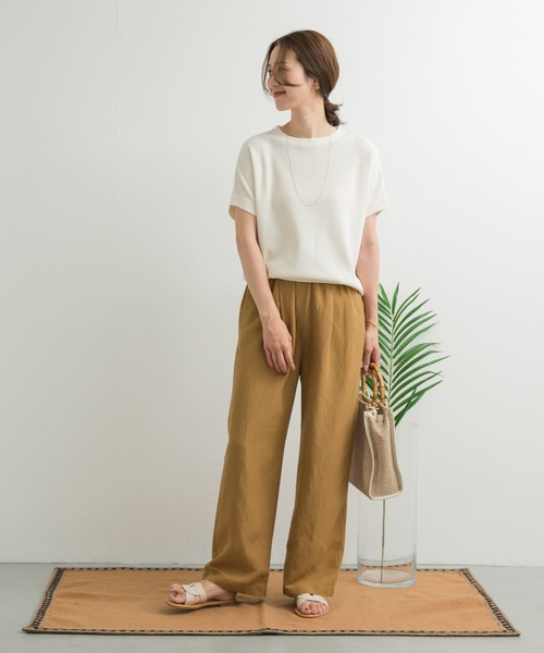 新品タグ付◆ M DOORS リネンイージーパンツ　CAMEL アーバンリサーチ ドアーズ URBAN RESEARCH DOORS リネン