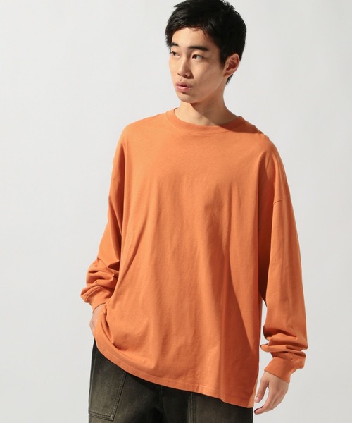 niko and...(ニコアンド)の「USAコットンロングスリーブTシャツ(Tシャツ/カットソー・メンズ・オレンジ/ネイビー/オフホワイト/グレー/イエロー/ベージュ/チャコール/ブラック/ブルー/ホワイト・MEDIUM/LARGE)」の12枚目の写真