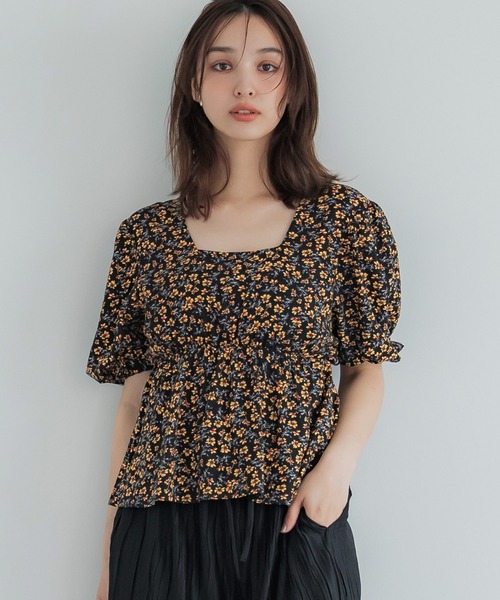 coca(coca)(コカ)の「ビンテージレーヨンフラワーブラウス(シャツ/ブラウス・レディース・ブラック・M/L)」の5枚目の写真