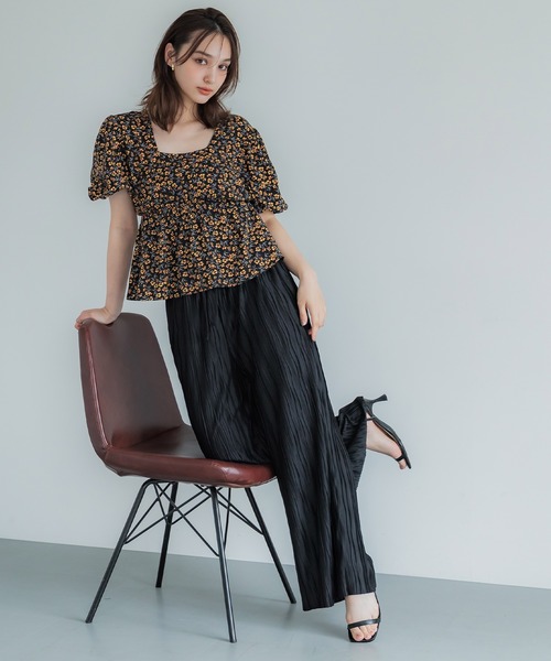 coca(coca)(コカ)の「ビンテージレーヨンフラワーブラウス(シャツ/ブラウス・レディース・ブラック・M/L)」の8枚目の写真