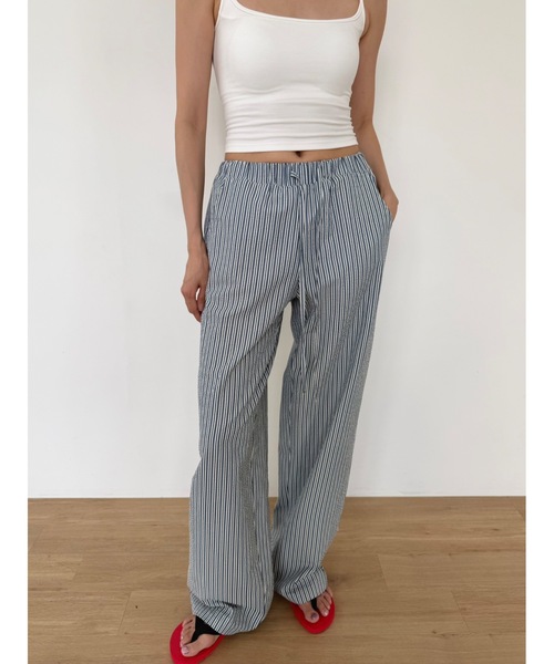 Didot.showroom（ディドット ショールーム）の「【DIDOT.】ストライプワイドパンツ（その他パンツ・レディース・ブルー/ベージュ/グレー/スカイブルー・FREE）」の19枚目の写真