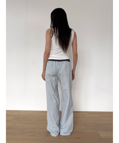 Didot.showroom（ディドット ショールーム）の「【DIDOT.】ストライプワイドパンツ（その他パンツ・レディース・ブルー/ベージュ/グレー/スカイブルー・FREE）」の18枚目の写真