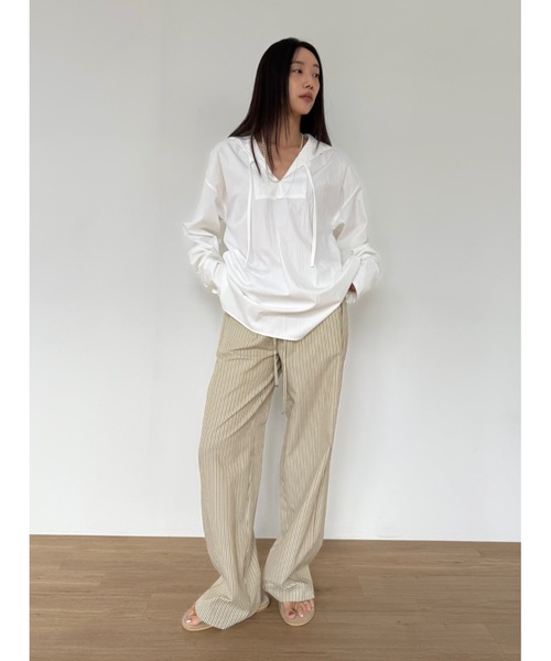 Didot.showroom（ディドット ショールーム）の「【DIDOT.】ストライプワイドパンツ（その他パンツ・レディース・ブルー/ベージュ/グレー/スカイブルー・FREE）」の11枚目の写真