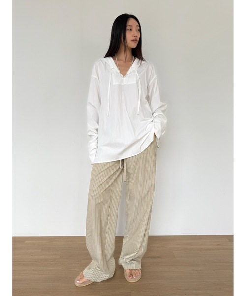 Didot.showroom（ディドット ショールーム）の「【DIDOT.】ストライプワイドパンツ（その他パンツ・レディース・ブルー/ベージュ/グレー/スカイブルー・FREE）」の12枚目の写真