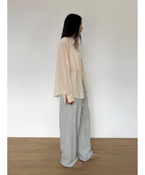 Didot.showroom（ディドット ショールーム）の「【DIDOT.】ストライプワイドパンツ（その他パンツ・レディース・ブルー/ベージュ/グレー/スカイブルー・FREE）」の10枚目の写真