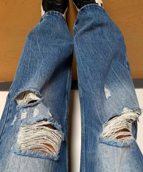 Vipoa(ヴィポア)の「アメリカンダメージデニム(デニムパンツ・レディース・ブルー・MEDIUM/LARGE)」の9枚目の写真