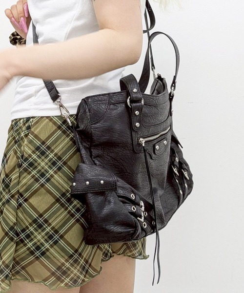 .KOM（ドットコム）の「A'GEM/9 × .kom 『.KOM/ドットケーオーエム』エコレザーデザイントートバッグ（トートバッグ・レディース・ブラック・FREE）」の8枚目の写真