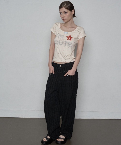 SETUPEXE（セットアップイーエックスイー）の「【SETUP‐EXE】I'M CUTE TOP / 【セットアップエグゼ】アイムキュート半袖Tシャツ（Tシャツ/カットソー・レディース・ペールイエロー/ライトグレー・ONE SIZE）」の21枚目の写真