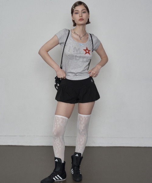 SETUPEXE（セットアップイーエックスイー）の「【SETUP‐EXE】I'M CUTE TOP / 【セットアップエグゼ】アイムキュート半袖Tシャツ（Tシャツ/カットソー・レディース・ペールイエロー/ライトグレー・ONE SIZE）」の8枚目の写真