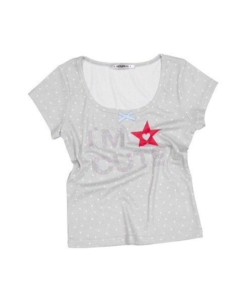 SETUPEXE（セットアップイーエックスイー）の「【SETUP‐EXE】I'M CUTE TOP / 【セットアップエグゼ】アイムキュート半袖Tシャツ（Tシャツ/カットソー・レディース・ペールイエロー/ライトグレー・ONE SIZE）」の16枚目の写真