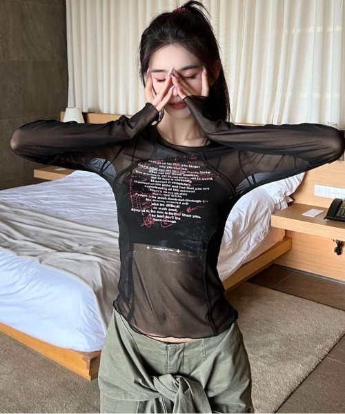 LADY LIKE(レディライク)の「レターロゴシアーTシャツ(Tシャツ/カットソー・レディース・ブラック/ホワイト・M)」の14枚目の写真