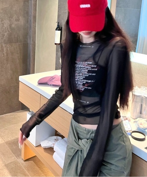 LADY LIKE(レディライク)の「レターロゴシアーTシャツ(Tシャツ/カットソー・レディース・ブラック/ホワイト・M)」の15枚目の写真