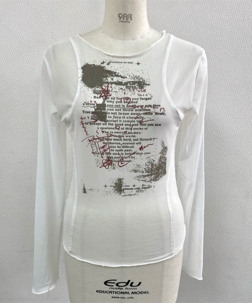LADY LIKE(レディライク)の「レターロゴシアーTシャツ(Tシャツ/カットソー・レディース・ブラック/ホワイト・M)」の11枚目の写真