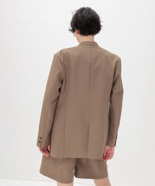 DRESSLAVE(ドレスレイブ)の「suiting collarless jacket(スーチングノーカラージャケット)(ノーカラージャケット・レディース・ネイビー/ブラウン・38)」の4枚目の写真