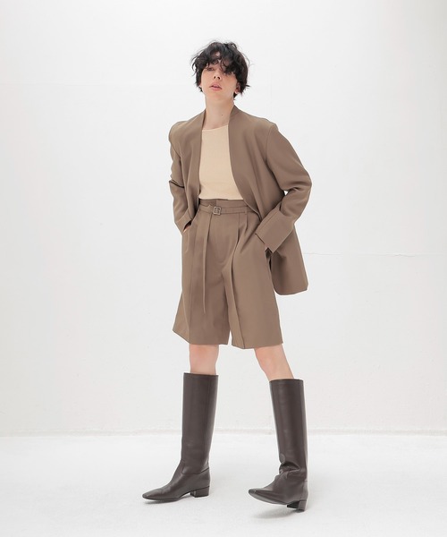 DRESSLAVE(ドレスレイブ)の「suiting collarless jacket(スーチングノーカラージャケット)(ノーカラージャケット・レディース・ネイビー/ブラウン・38)」の10枚目の写真