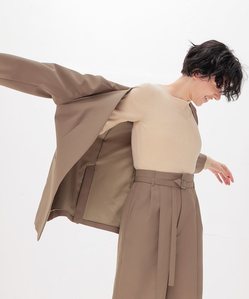 DRESSLAVE(ドレスレイブ)の「suiting collarless jacket(スーチングノーカラージャケット)(ノーカラージャケット・レディース・ネイビー/ブラウン・38)」の12枚目の写真