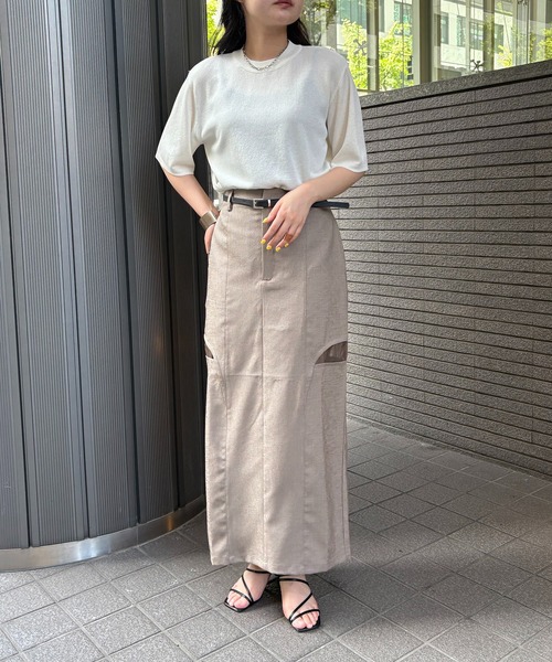 &g'aime(アンジェム)の「【&g'aime】ハーフスリープニット Half-Sleeve Knit Top(ニット/セーター・レディース・ホワイト/レッド/チャコールグレー/ブラック・FREE)」の10枚目の写真