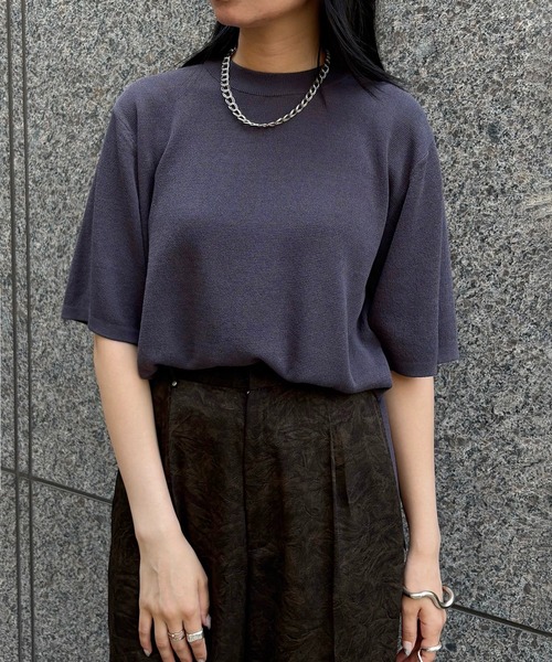 &g'aime(アンジェム)の「【&g'aime】ハーフスリープニット Half-Sleeve Knit Top(ニット/セーター・レディース・ホワイト/レッド/チャコールグレー/ブラック・FREE)」の22枚目の写真