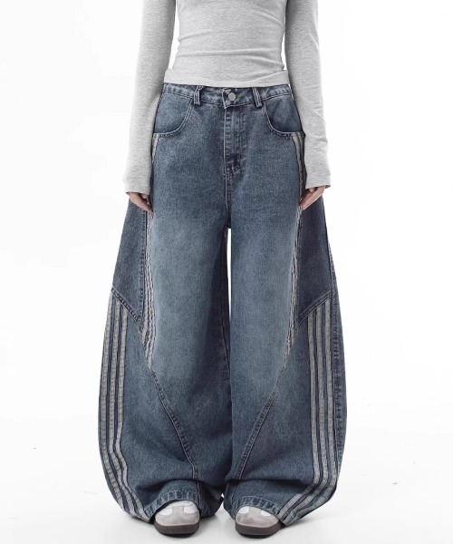 mushwear（マッシュウェア）の「サイドステッチバレルデニム（デニムパンツ・メンズ・ブラック/ブルー・SMALL/MEDIUM/LARGE/X-LARGE）」の9枚目の写真