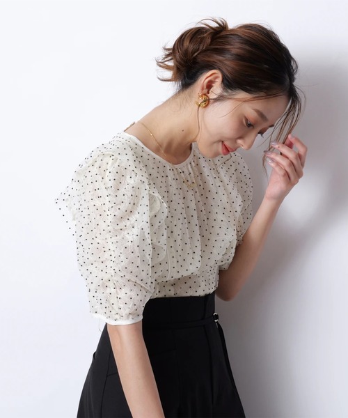 ✽JUGLITTY✽ チュールシャツブラウス　新品タグ付き レイヤーチュールブラウス（シャツ/ブラウス）｜JUSGLITTY