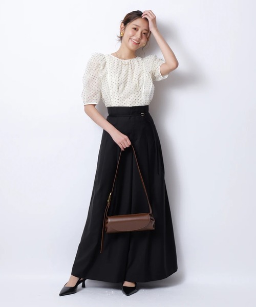 JUSGLITTY（ジャスグリッティー）の「レイヤーチュールブラウス（シャツ/ブラウス・レディース・ブラック/オフホワイト・2/1）」の8枚目の写真