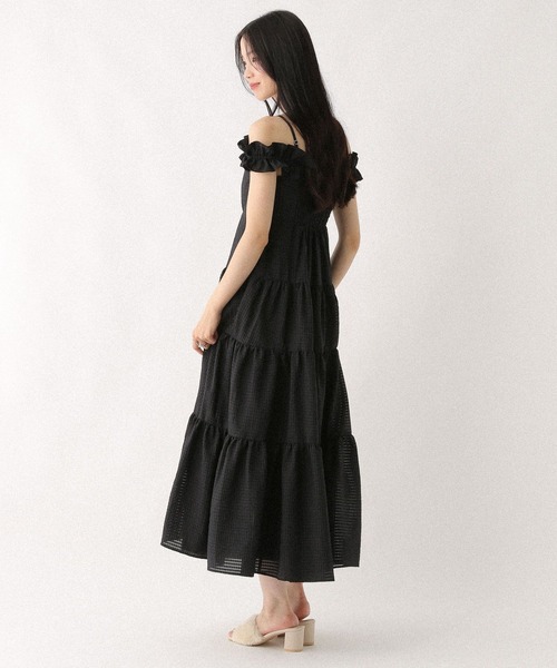 Heather（ヘザー）の「2WAYショルダーフリルワンピース　581599（ワンピース・レディース・オフホワイト/ブラック/ブラック系その他・FREE）」の6枚目の写真