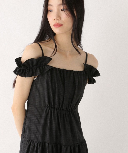 Heather（ヘザー）の「2WAYショルダーフリルワンピース　581599（ワンピース・レディース・オフホワイト/ブラック/ブラック系その他・FREE）」の8枚目の写真