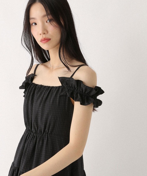 Heather（ヘザー）の「2WAYショルダーフリルワンピース　581599（ワンピース・レディース・オフホワイト/ブラック/ブラック系その他・FREE）」の9枚目の写真