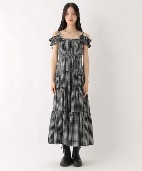 Heather（ヘザー）の「2WAYショルダーフリルワンピース　581599（ワンピース・レディース・オフホワイト/ブラック/ブラック系その他・FREE）」の16枚目の写真