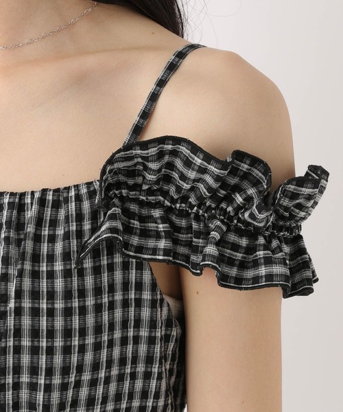 Heather（ヘザー）の「2WAYショルダーフリルワンピース　581599（ワンピース・レディース・オフホワイト/ブラック/ブラック系その他・FREE）」の20枚目の写真