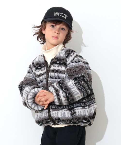 Ocean&Ground（オーシャン&グラウンド）の「ｼﾞｬｶﾞｰﾄﾞﾎﾞｱｼﾞｬﾝﾊﾟｰ（ブルゾン・キッズ・ブラック/マルチ・100/90/140/130/120/110）」の7枚目の写真